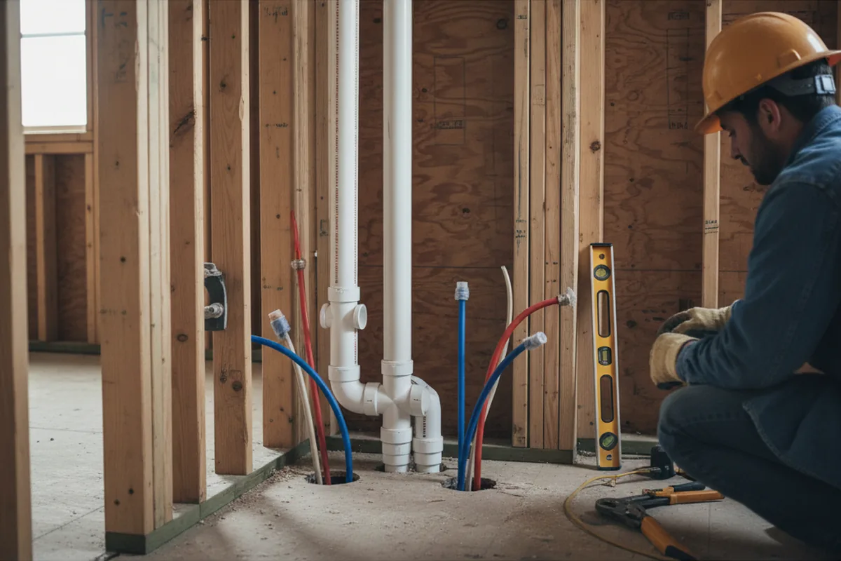 Drain and supply rough-in during Garbage Disposal Repair in Beacon Falls